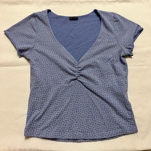 Brandy Melville blue floral Gina short sleeve top size small